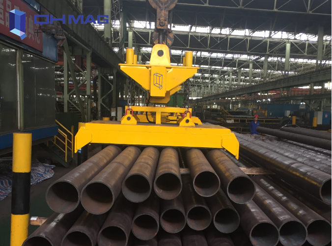 電永磁起重吊具，吊多根鋼管案例|千豪磁電